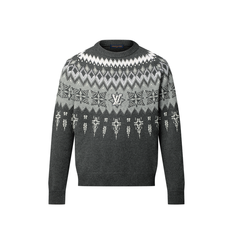 Pull ornementé en laine et cachemire