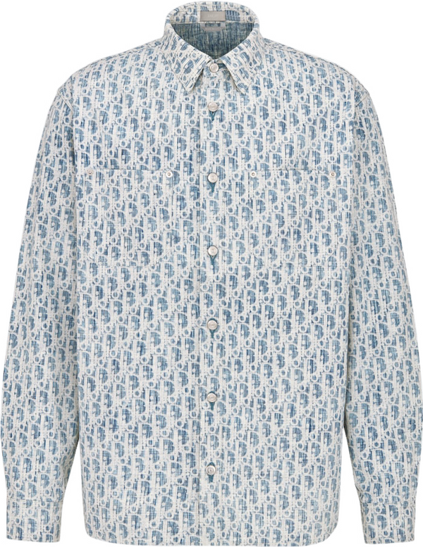 Surchemise Denim CD Oblique coton bleu et blanc