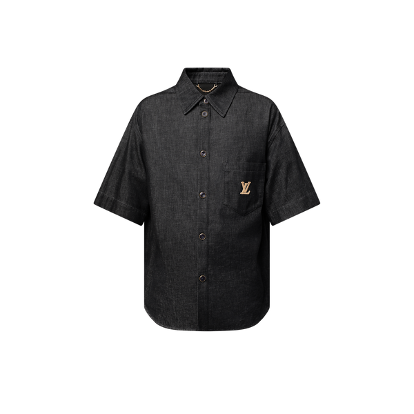 Chemise manches courtes en chambray