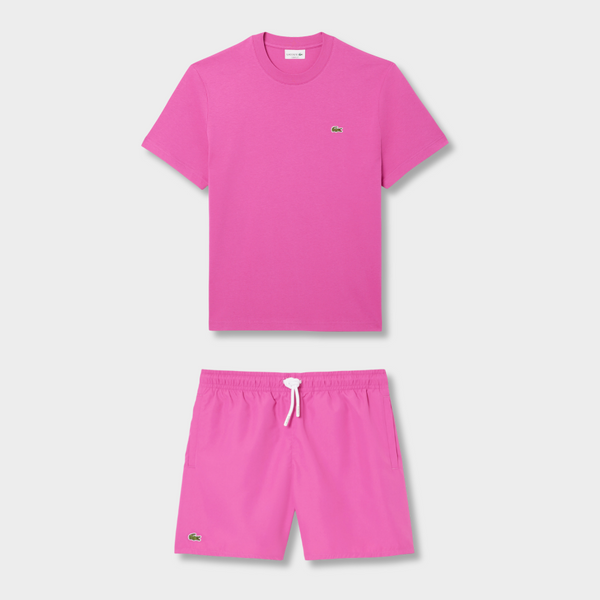 Ensemble short/t-shirt Lac*ste Rose vif