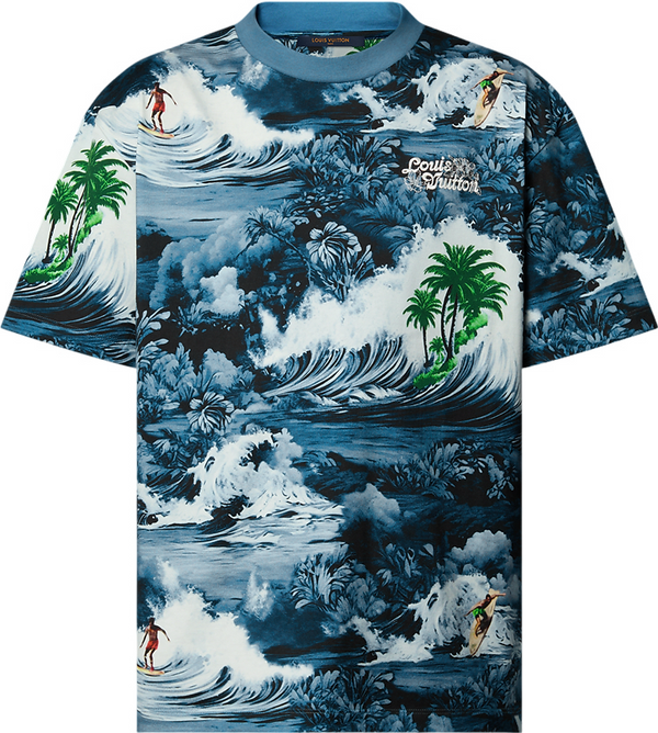 Tee-shirt lv manches courtes imprimé en coton