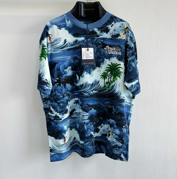 Tee-shirt lv manches courtes imprimé en coton