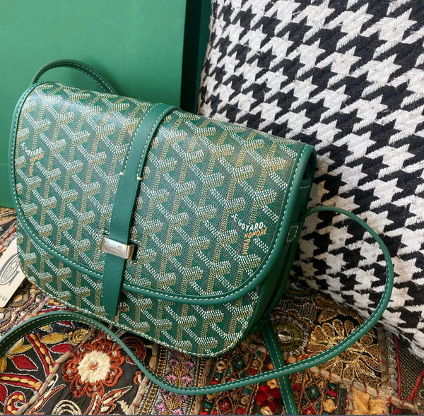 Sac Belvédère green leather
