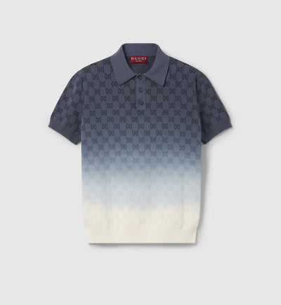 Polo en jacquard GG en maille de coton