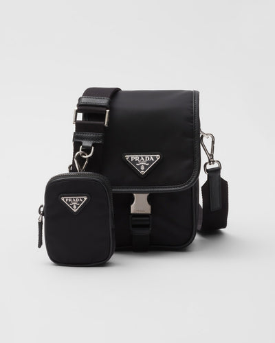 Sac porté épaule en Re-Nylon et cuir Saffiano