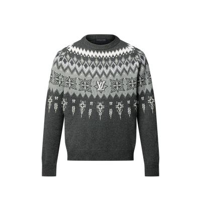 Pull ornementé en laine et cachemire