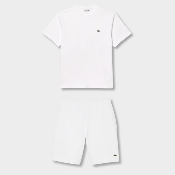 Ensemble short/t-shirt Lac*ste Blanc