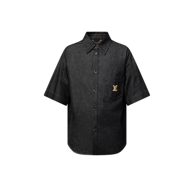 Chemise manches courtes en chambray