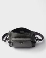 Sac de taille moyenne porté épaule en Re-Nylon et cuir Saffiano