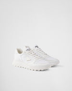 Basket Prada Blanc en cuir brossé