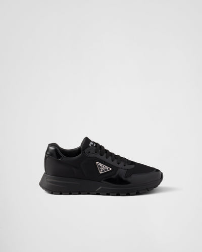 Basket Prada Noir en cuir brossé