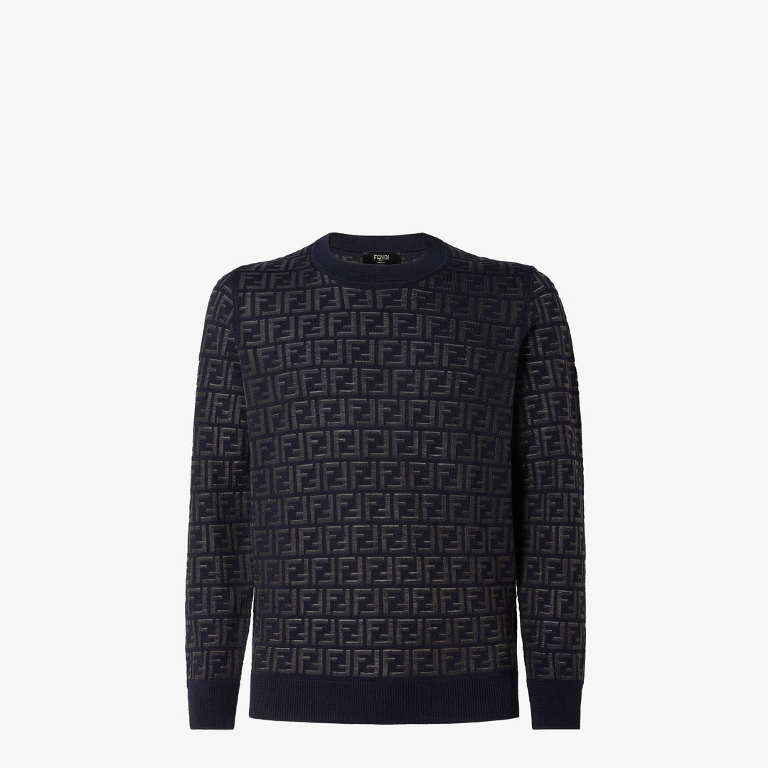 Pull en laine et nylon FF bleu