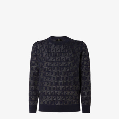 Pull en laine et nylon FF bleu