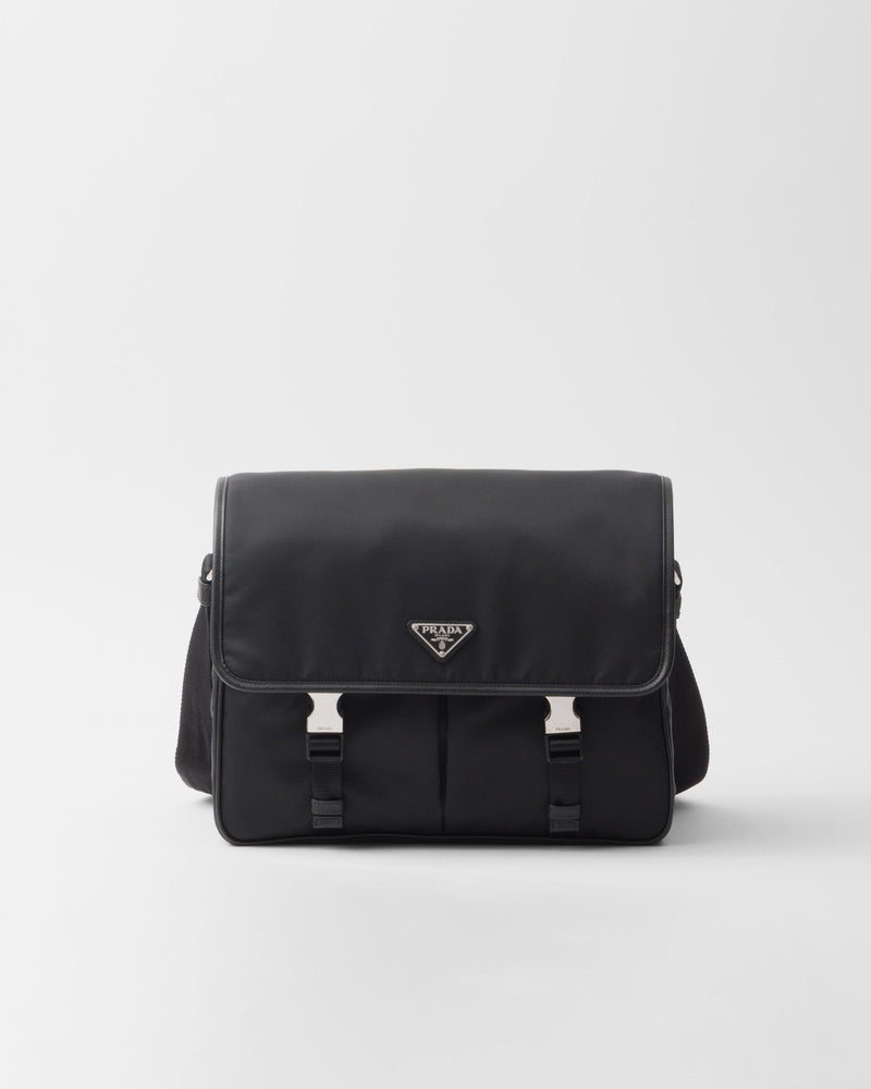 Sac porté épaule en Re-Nylon et cuir Saffiano