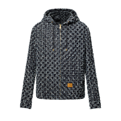 Sweat à capuche Monogram floqué en denim