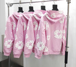 Denim Trs - Hoodie en Coton à imprimé graphique - rose