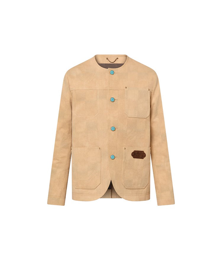 Veste Chic Damier sans col