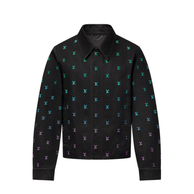 Blouson sportswear brodé LV Blason Gradient en denim