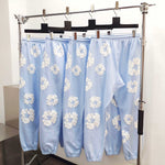 Denim Trs - pantalon en Coton à imprimé graphique - bleu ciel
