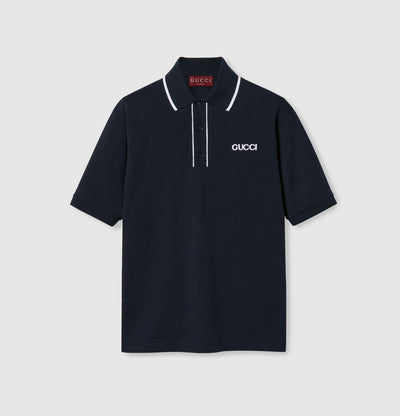 Polo en piqué de coton brodé