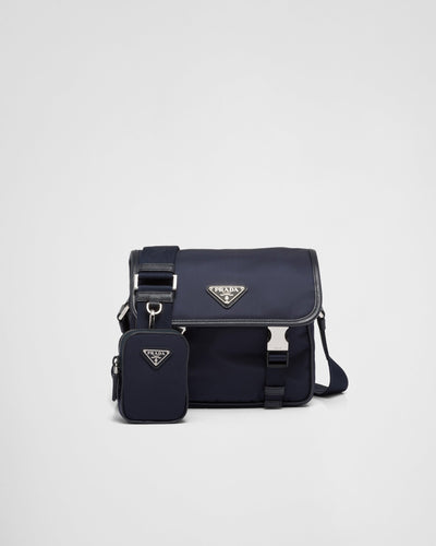 Sac porté épaule en Re-Nylon et cuir Saffiano