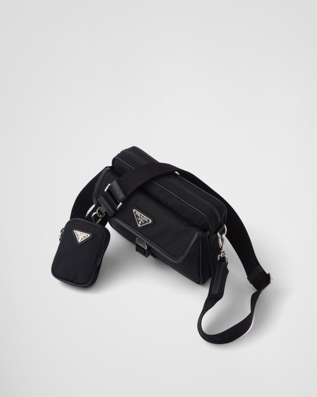 Sac porté épaule en Re-Nylon et cuir Saffiano
