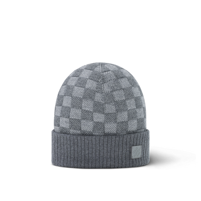 Bonnet et Écharpe Néo Petit Damier Gris