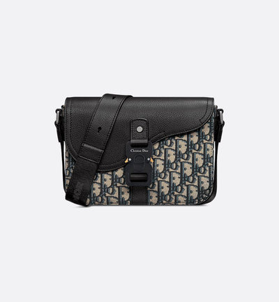 Sac Messenger à rabat Saddle Small Noir et Beige