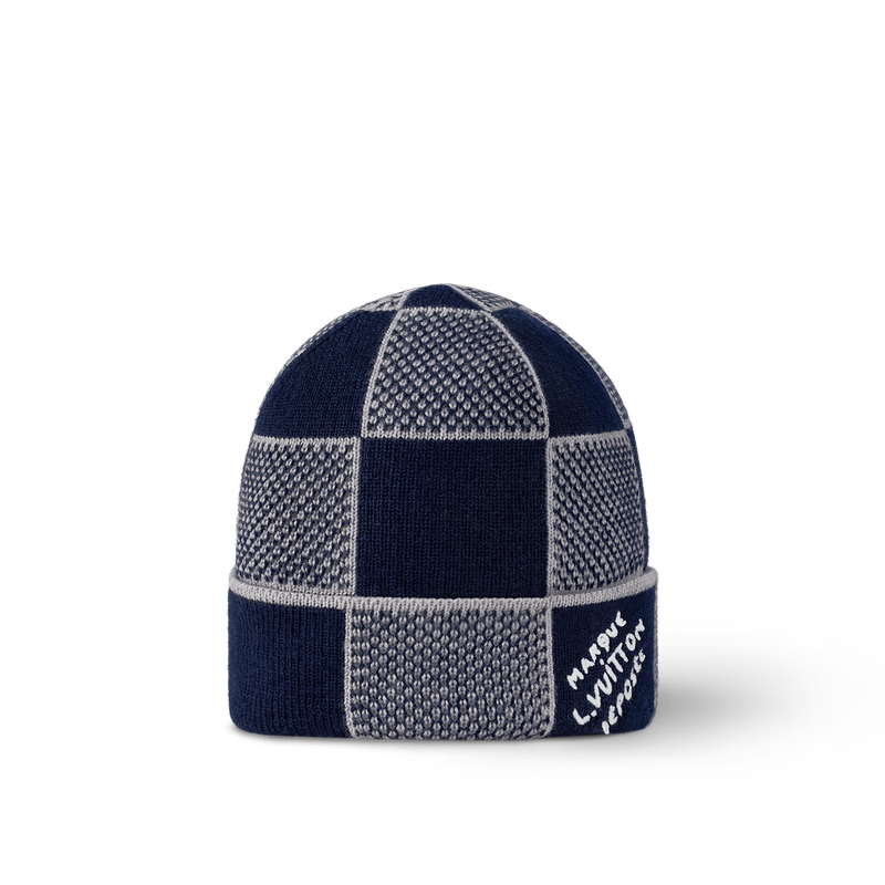 Bonnet et Écharpe Damier Heritage Bleu Marine