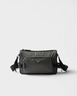 Sac de taille moyenne porté épaule en Re-Nylon et cuir Saffiano