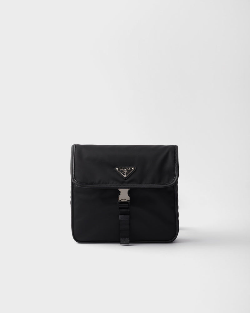 Sac porté épaule en Re-Nylon et cuir Saffiano