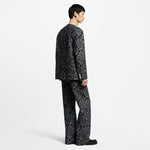 Pantalon droit en denim graphique