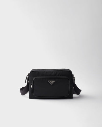Petit sac porté épaule en Re-Nylon et cuir Saffia
