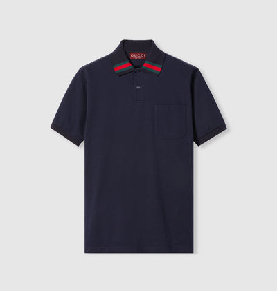Polo en coton avec bande Web