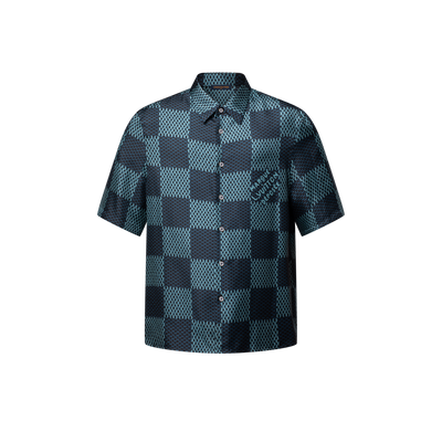 Chemise manches courtes Damier en soie