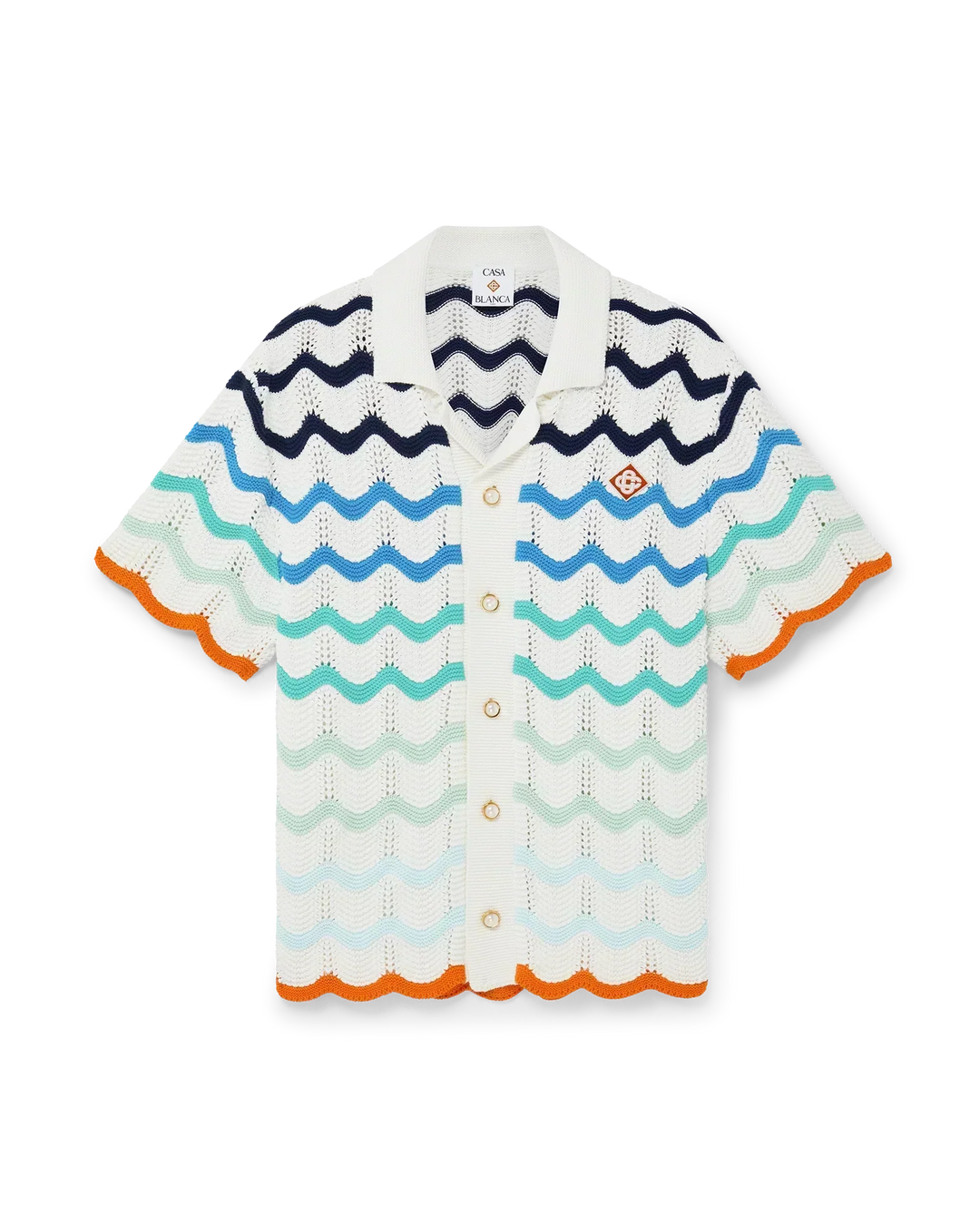 Gradient Wave Crochet Shirt