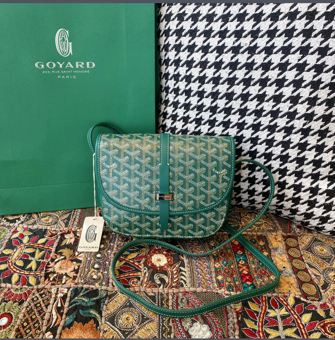 Sac Belvédère  green leather