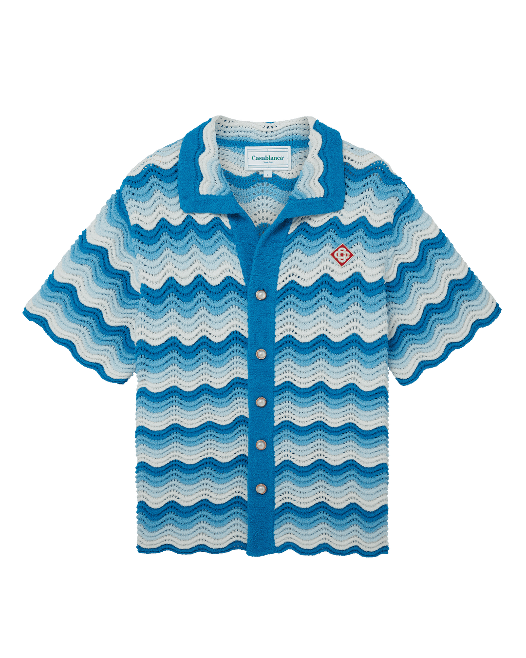 Wavy Gradient Crochet Shirt